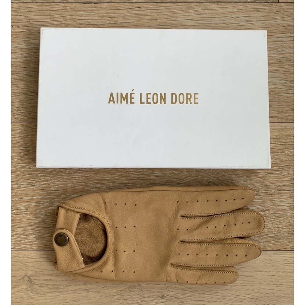 Aime leon dore Tan Driving Gloves ALD leather F/W 20